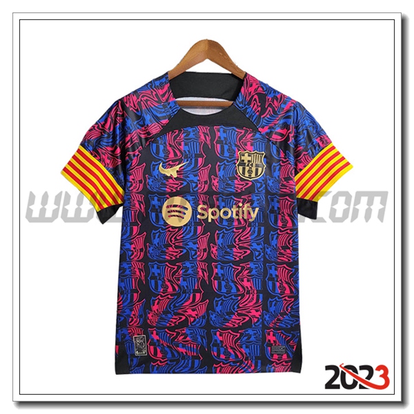 T Shirt Allenamento FC Barcellona Rosso/Blu 2023 2024 -02