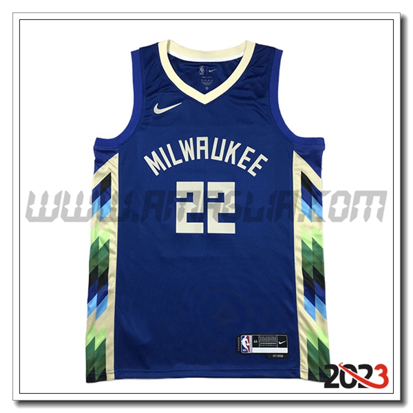 Maglia Milwaukee Bucks (MIDDLETON #22) 2023/24 Blu
