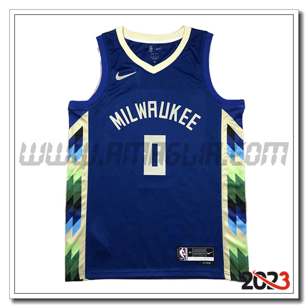 Maglia Milwaukee Bucks (LILLARD #0) 2023/24 Blu