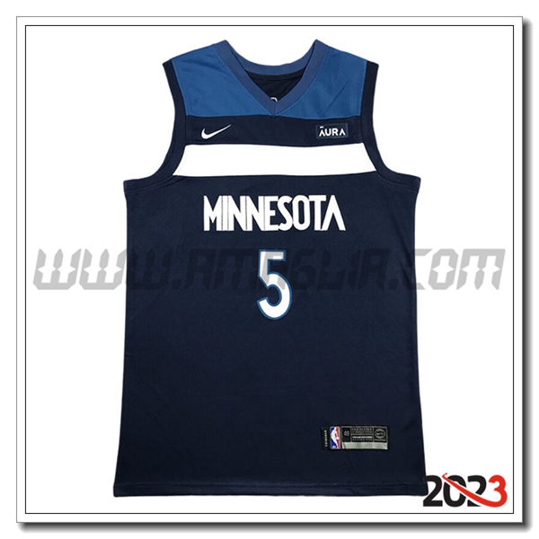 Maglia Minnesota Timberwolves (EDWARDS #5) 2023/24 Nero/Blu