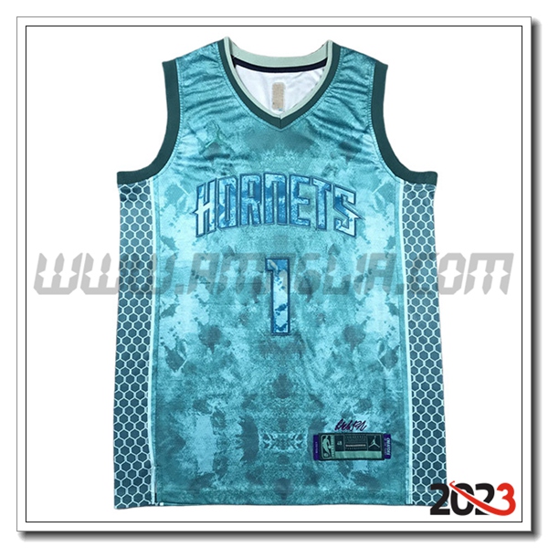 Maglia Charlotte Hornets (BALL #1) 2023/24 Blu