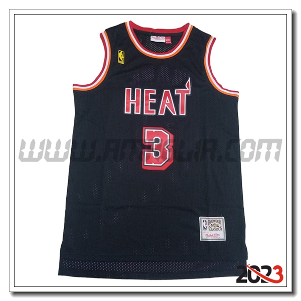Maglia Miami Heat (WADE #3) 2023/24 Nero