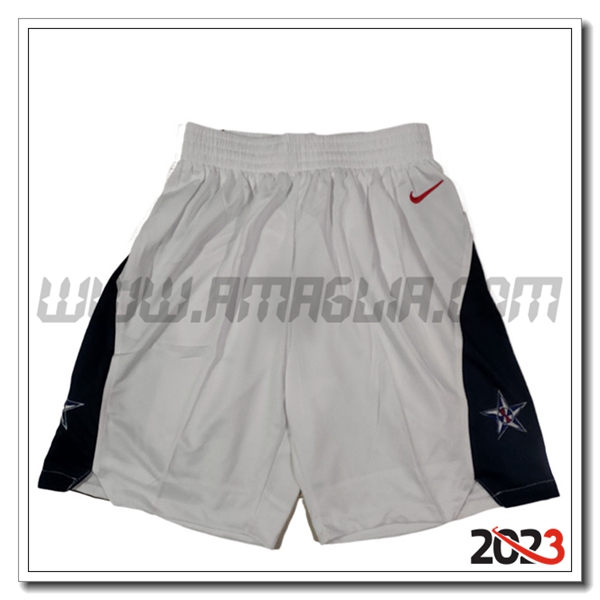 Pantalonicinis NBA USA 2023/24 Bianco/Nero
