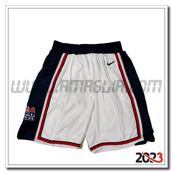 Pantalonicinis NBA USA 2023/24 Bianco/Nero -02