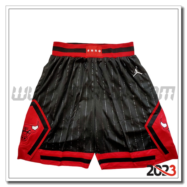 Pantalonicinis NBA Chicago Bulls 2023/24 Nero/Rosso -02