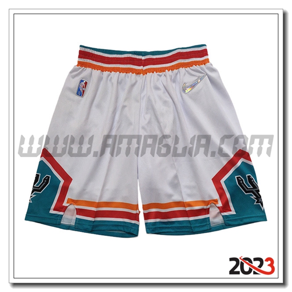 Pantalonicinis San Antonio Spurs 2023/24 Bianco