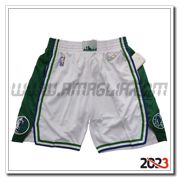 Pantalonicinis NBA Dallas Mavericks 2023/24 Bianco/Verde
