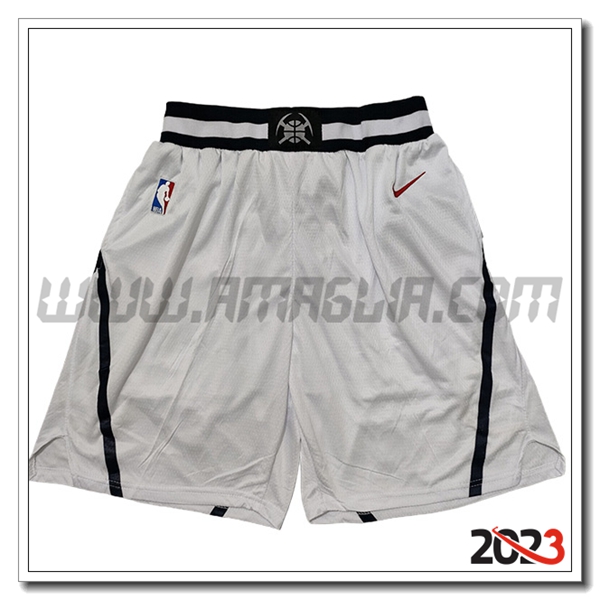 Pantalonicinis NBA Denver Nuggets 2023/24 Bianco -02