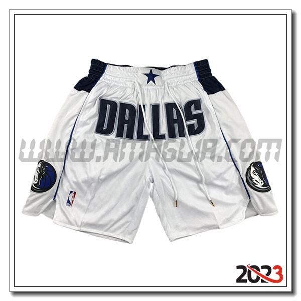 Pantalonicinis NBA Dallas Mavericks 2023/24 Bianco/Nero