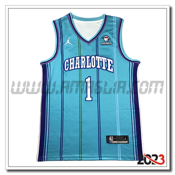 Maglia Charlotte Hornets (CHARLOTTE #1) 2023/24 Blu