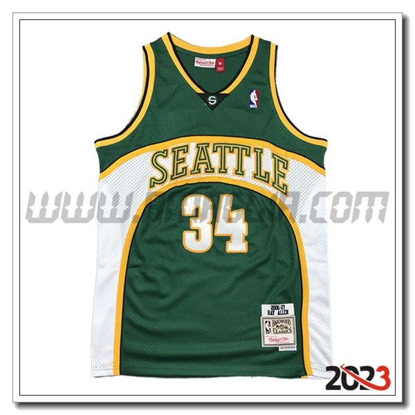 Maglia Oklahoma City Thunder (ALLEN #34) 2023/24 Bianco/Verde