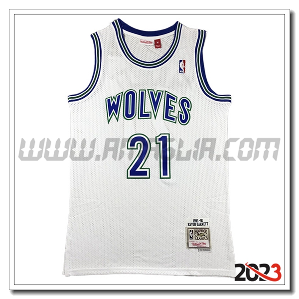 Maglia Minnesota Timberwolves (GARNETT #21) 2023/24 Bianco/Blu