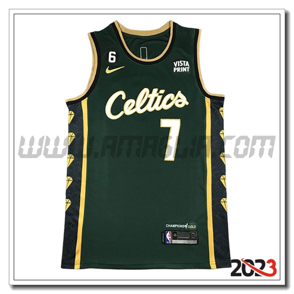 Maglia Boston Celtics (BROWN #7) 2023/24 Verde/Nero/Giallo
