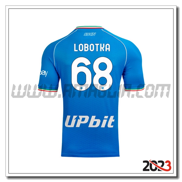 Prima Maglia Calcio SSC Napoli LOBOTKA #68 2023 2024