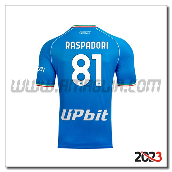 Prima Maglia Calcio SSC Napoli RASPADORI #81 2023 2024
