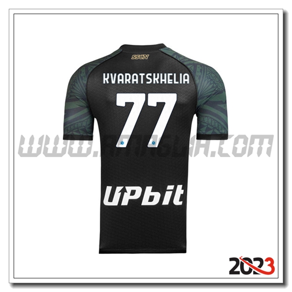 Terza Maglia Calcio SSC Napoli KVARATSKHELIA #77 2023 2024