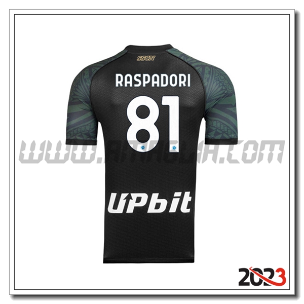 Terza Maglia Calcio SSC Napoli RASPADORI #81 2023 2024