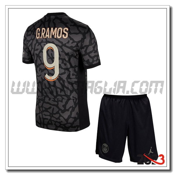 Kit Maglia PSG Bambino G.RAMOS #9 Terza 2023 2024