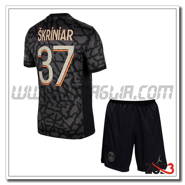 Kit Maglia PSG Bambino SKRINIAR #37 Terza 2023 2024