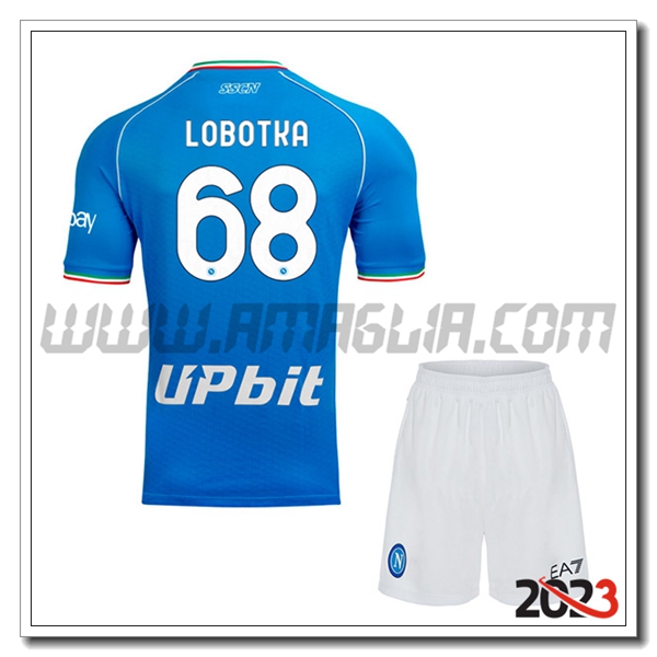 Kit Maglia SSC Napoli Bambino LOBOTKA #68 Prima 2023 2024