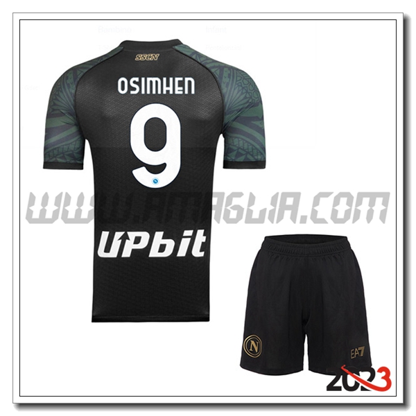 Kit Maglia SSC Napoli Bambino OSIMHEN #9 Terza 2023 2024