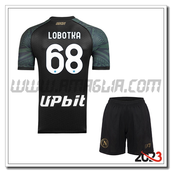 Kit Maglia SSC Napoli Bambino LOBOTKA #68 Terza 2023 2024
