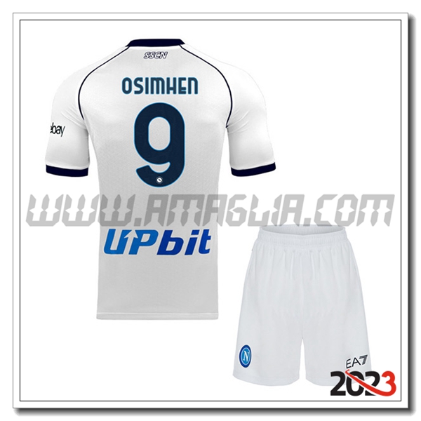 Kit Maglia SSC Napoli Bambino OSIMHEN #9 Seconda 2023 2024