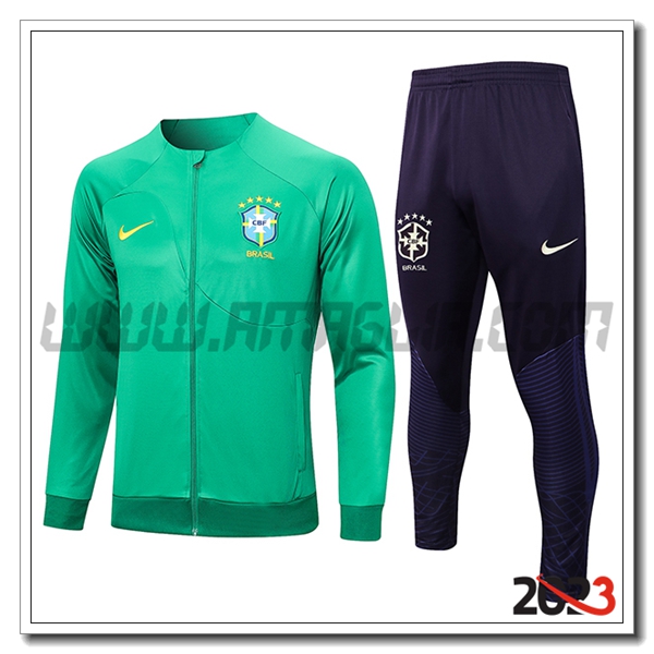 Tuta Allenamento Giacca Brasile Verde 2023 2024