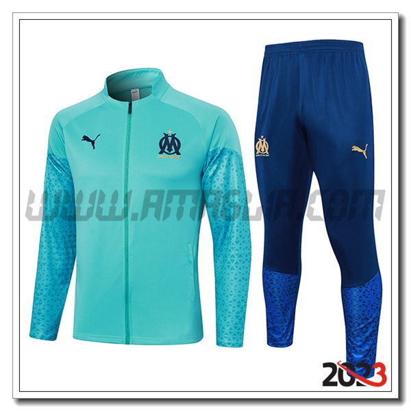 Tuta Allenamento Giacca Marsiglia Azzurro 2023 2024 -02