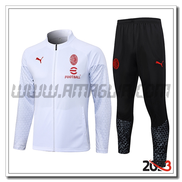 Tuta Allenamento Giacca AC Milan Bianco 2023 2024