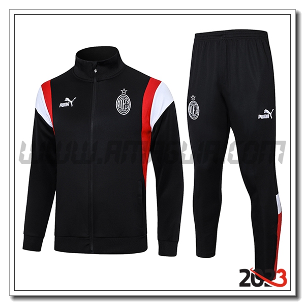 Tuta Allenamento Giacca AC Milan Nero 2023 2024 -02