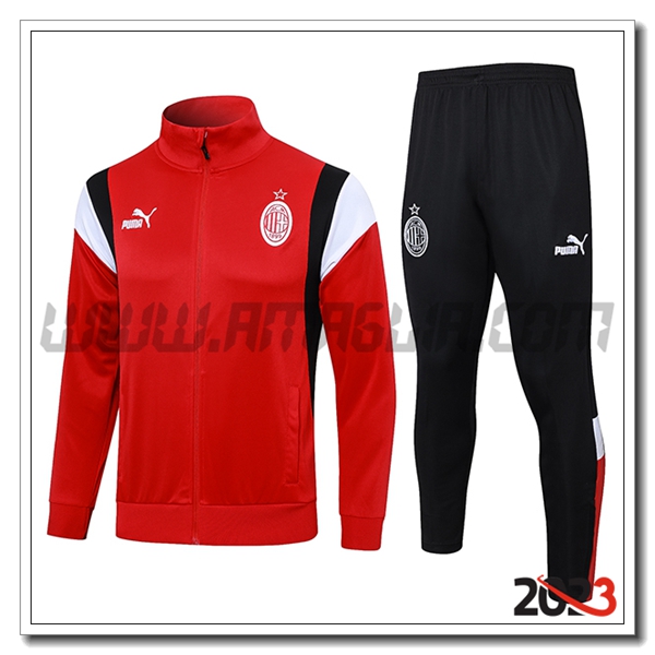 Tuta Allenamento Giacca AC Milan Rosso 2023 2024 -03