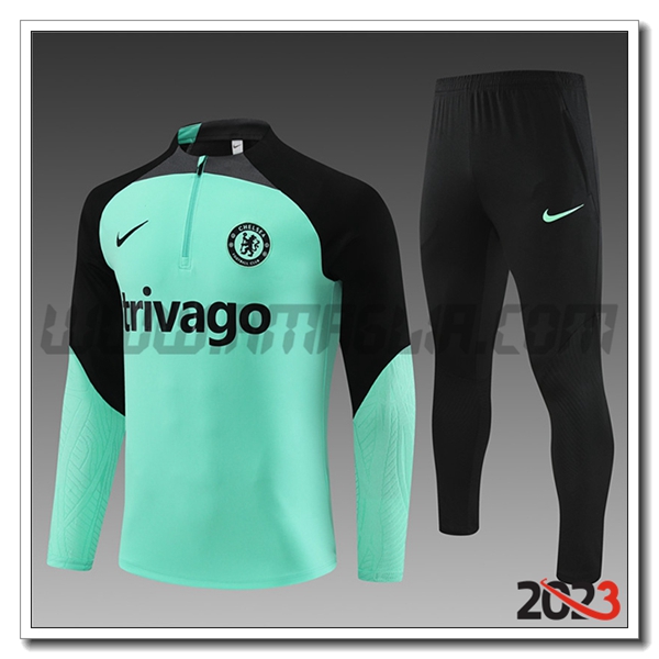 Tuta Allenamento FC Chelsea Bambino Verde/Nero 2023 2024
