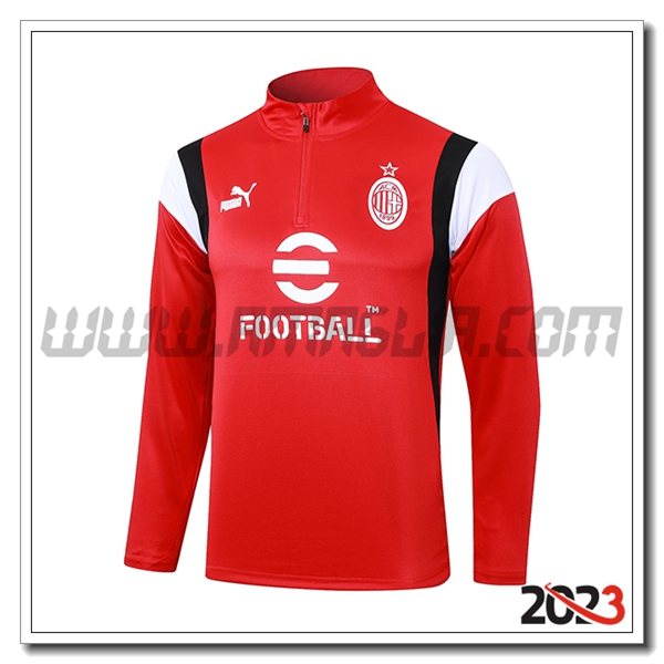 Felpa Allenamento AC Milan Rosso 2023 2024 -02
