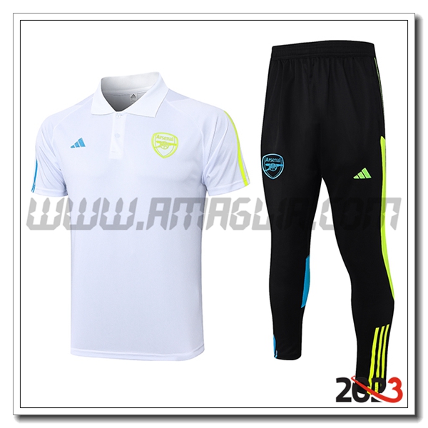 Kit Maglia Polo Arsenal Bianco 2023 2024