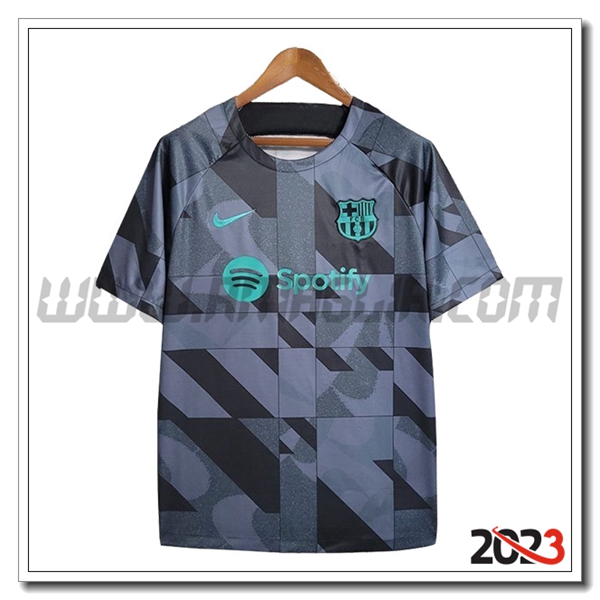 T Shirt Allenamento FC Barcellona Grigio 2023 2024 -04
