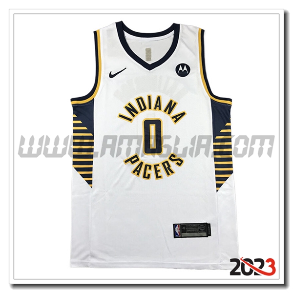 Maglia New Indiana Pacers (HALIBURTON #0) 2023/24 Bianco