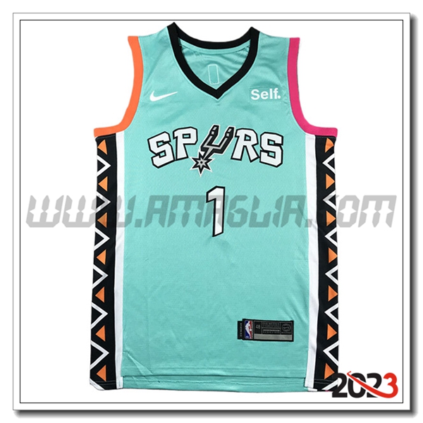 Maglia San Antonio Spurs (WEMBANYAMA #1) 2023/24 Verde