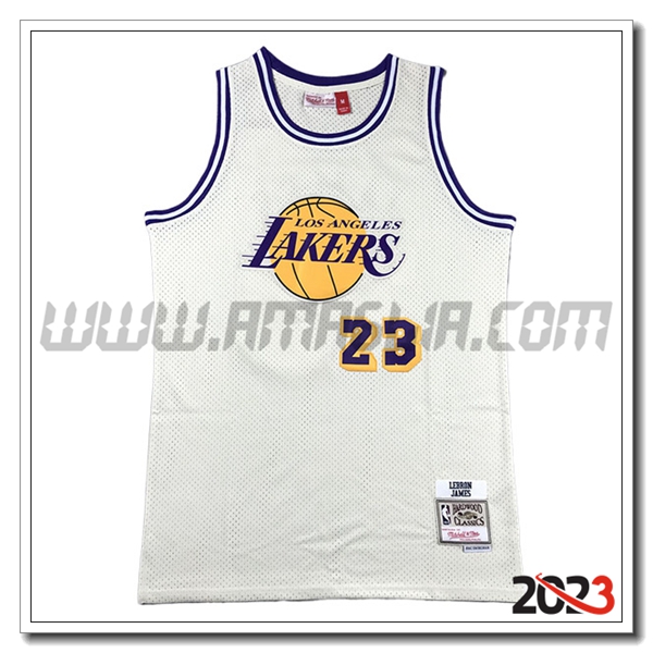 Maglia Los Angeles Lakers (JAMES #23) 2023/24 Bianco -03
