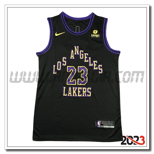 Maglia Los Angeles Lakers (JAMES #23) 2023/24 Nero -02