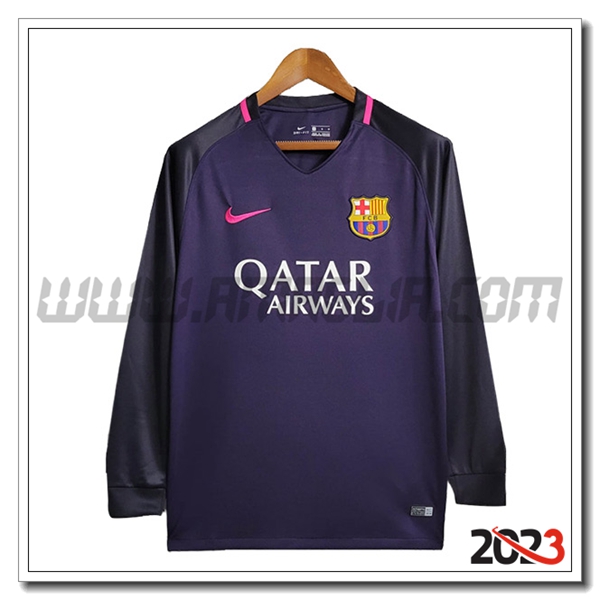 Seconda Maglia Retro FC Barcellona Manica lunga 2016/2017