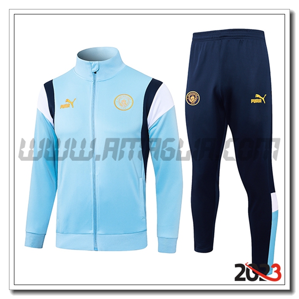 Tuta Allenamento Giacca Manchester City Azzurro 2023 2024 -02