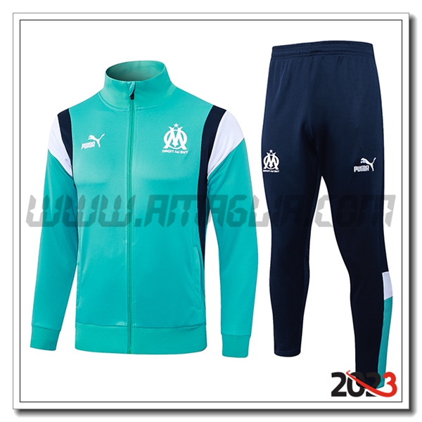 Tuta Allenamento Giacca Marsiglia Azzurro 2023 2024 -03