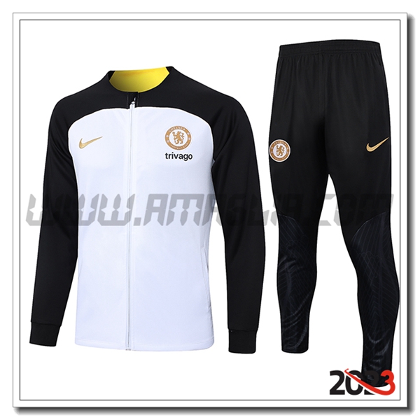 Tuta Allenamento Giacca FC Chelsea Bianco 2023 2024