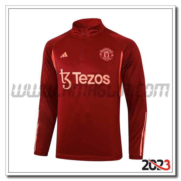 Felpa Allenamento Manchester United Rosso 2023 2024 -02