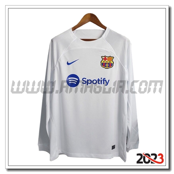 Seconda Maglia Calcio FC Barcellona Manica lunga 2023 2024