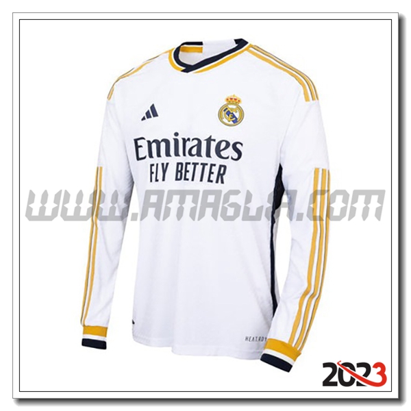 Prima Maglia Calcio Real Madrid Manica lunga 2023 2024