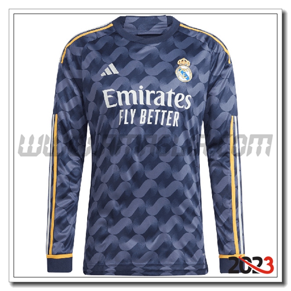 Seconda Maglia Calcio Real Madrid Manica lunga 2023 2024
