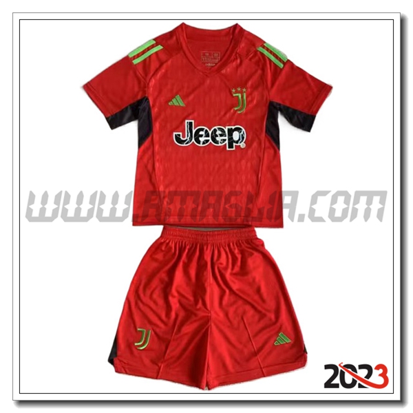Kit Maglia Portiere Juventus Bambino 2023 2024 Rosso