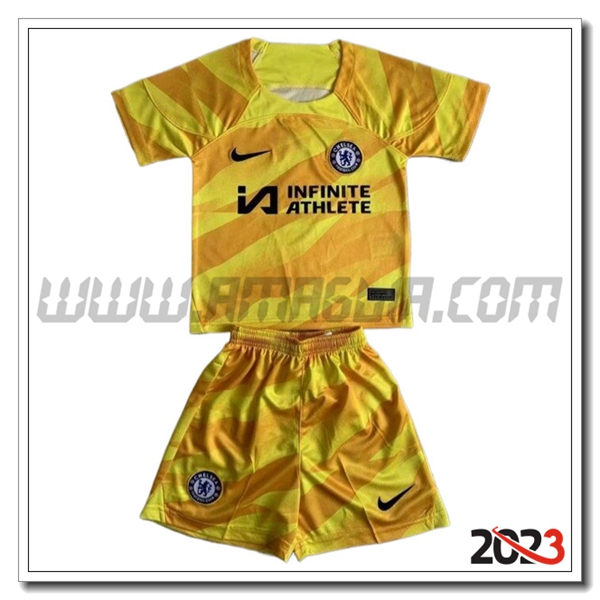 Kit Maglia Portiere FC Chelsea Bambino 2023 2024 GIALLO